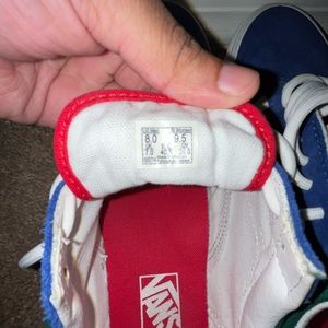 I'm selling blue, green, yellow, and red VANS.